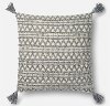 22 Inch Gray Throw Pillow with Tassels-2