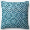 Teal and White 22 Inch Throw Pillow