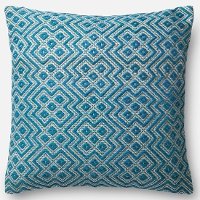 P0499 Teal and White 22 Inch Throw Pillow