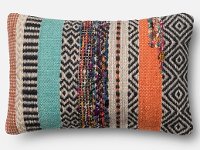 Multi Color Rectangular Wool Throw Pillow