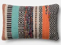 P0432 Multi Color Rectangular Wool Throw Pillow