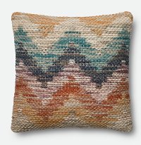 Multi Color Chevron Woven Wool Throw Pillow