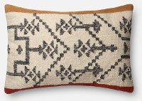 Camel and Rust Wool Rectangular Throw Pillow