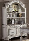 Antique White Cabinet with Hutch - Magnolia Manor-2