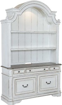 Magnolia Manor Antique White Cabinet with Hutch-1