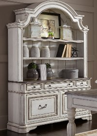 Magnolia Manor Antique White Cabinet with Hutch-2