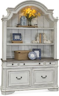Magnolia Manor Antique White Cabinet with Hutch-3