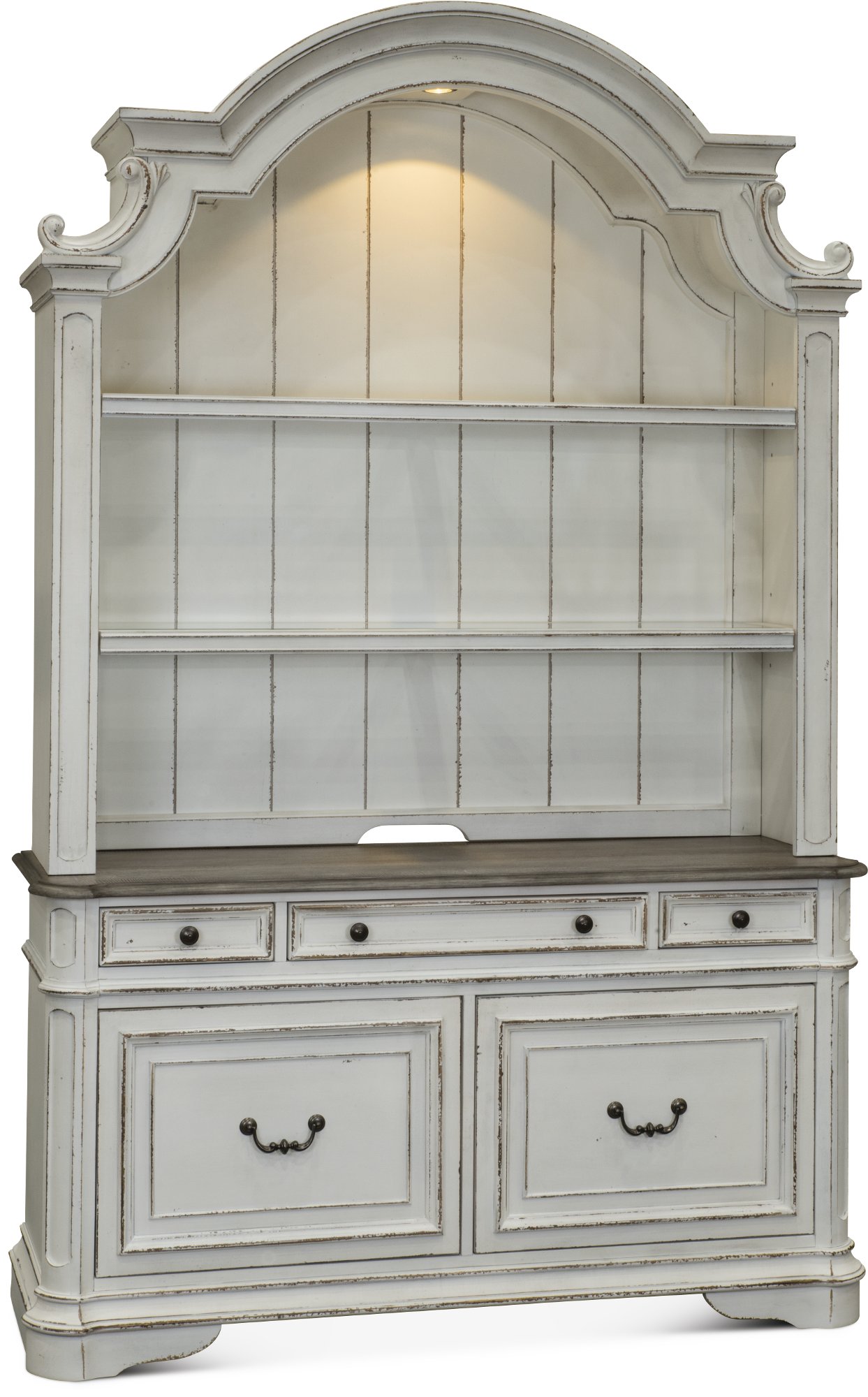 Magnolia Manor Antique White Cabinet with Hutch-8