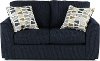 Casual Contemporary Dark Blue Loveseat - Hannah