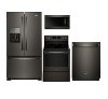 KIT Whirlpool 4 Piece Kitchen Appliance Package with Electric Range - Black Stainless Steel