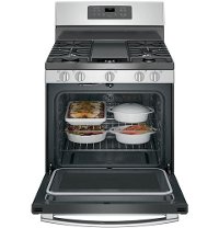 JGB700BEJTS GE 30 Inch Gas Convection Range - 5.0 cu. ft. Black Stainless Steel-5