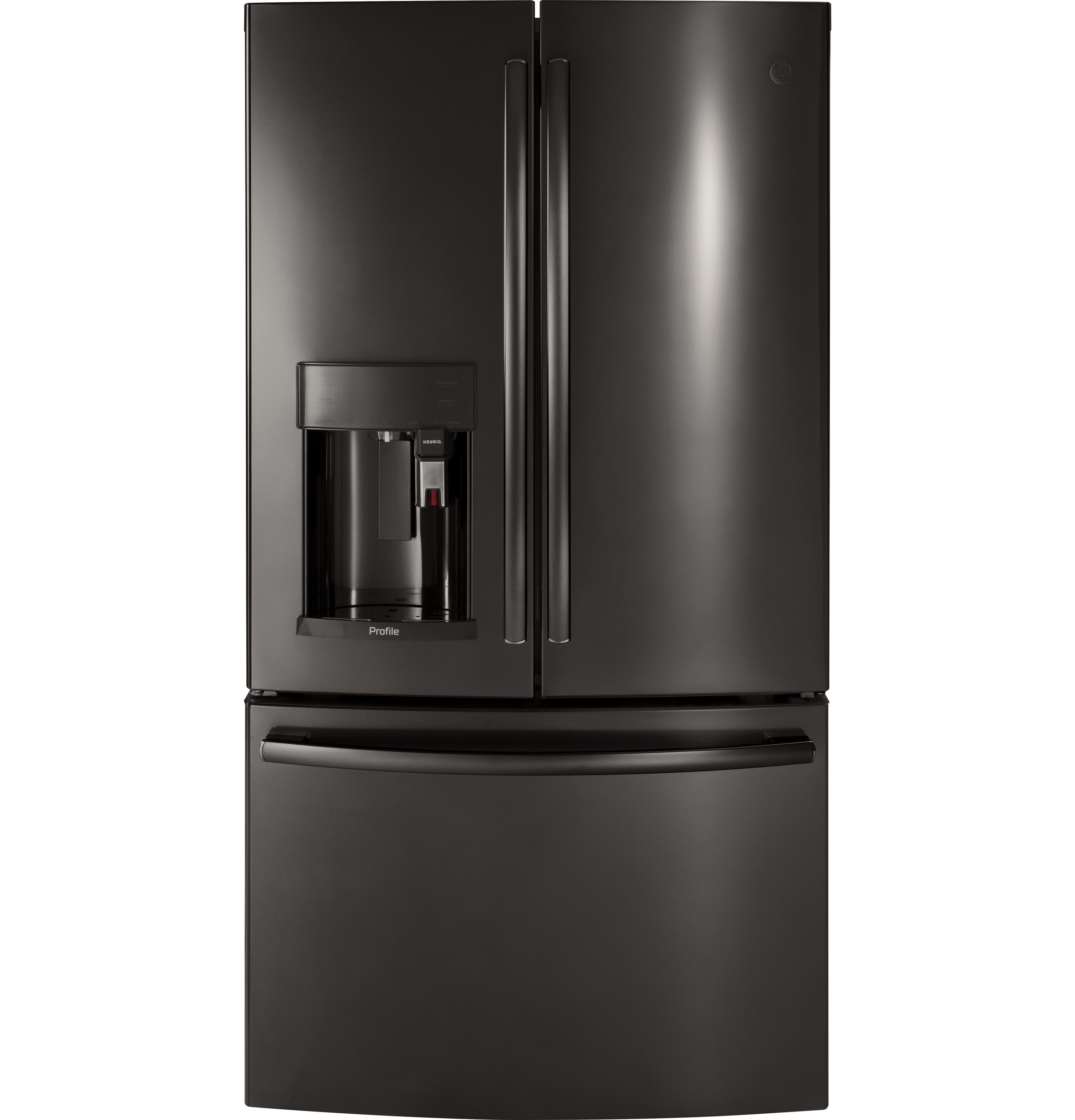 PFE28PBLTS GE Profile Series Black Stainless Steel French-Door Refrigerator - 36 Inch with Keurig K-Cup Brewing System-1