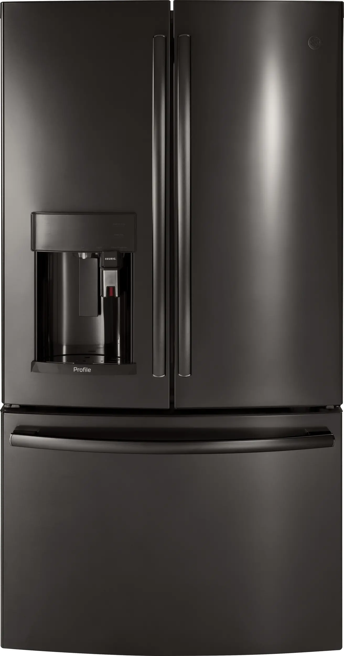 PFE28PBLTS GE Profile Series Black Stainless Steel French-Door Refrigerator - 36 Inch with Keurig K-Cup Brewing System-1