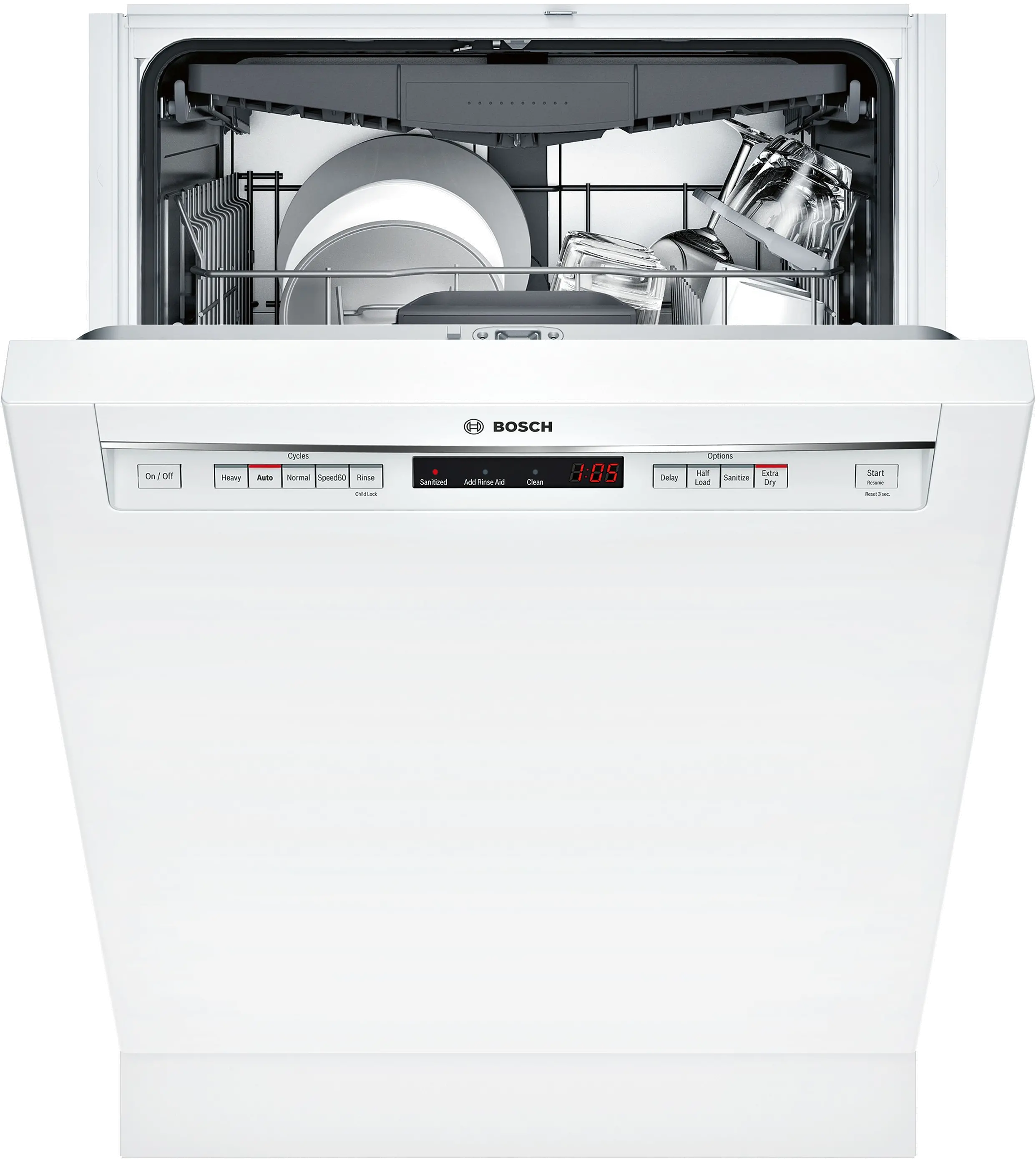 SHEM63W52N Bosch 300 Series Front Control Dishwasher - White-3