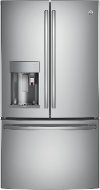 PYE22PBLTS GE Profile Series ENERGY STAR Stainless Steel Counter-Depth French-Door Refrigerator - 36 Inch with Keurig K-Cup Brewing System