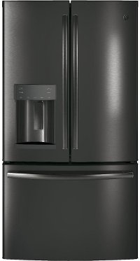GFE28GBLTS GE 27.8 cu. ft. French-Door Refrigerator - 36 Inch Black Stainless Steel