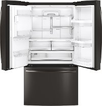 GYE22HBLTS GE 22.2 cu. ft. Counter Depth French Door Refrigerator - 36 Inch Black Stainless Steel-7