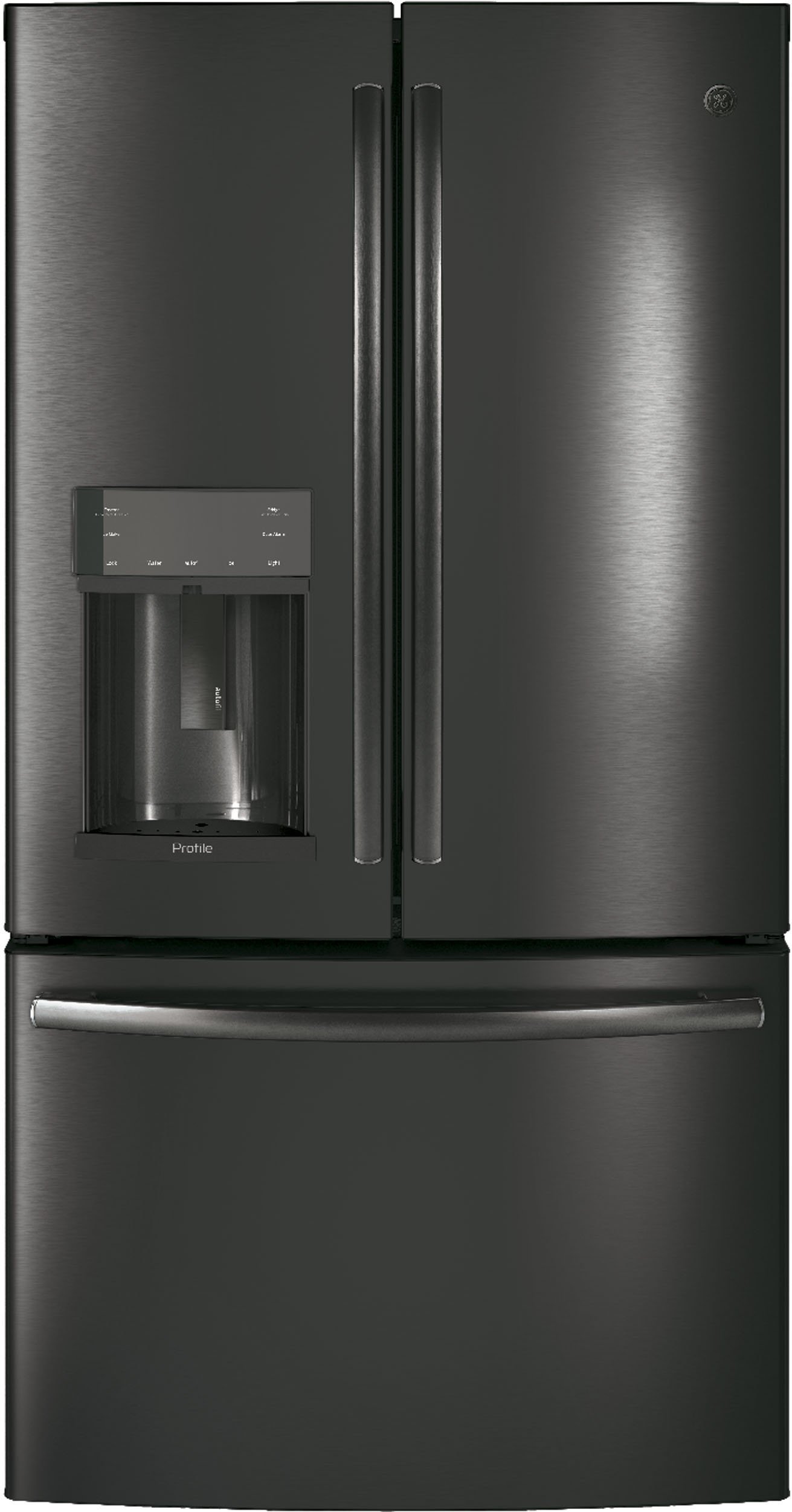 PFE28KBLTS GE Profile 36 Inch French Door Refrigerator - 27.8 cu. ft. Black Stainless Steel-1