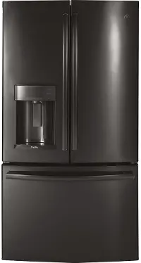 PYE22KBLTS GE Profile 22 cu ft French Door Refrigerator - Counter Depth Black Stainless Steel