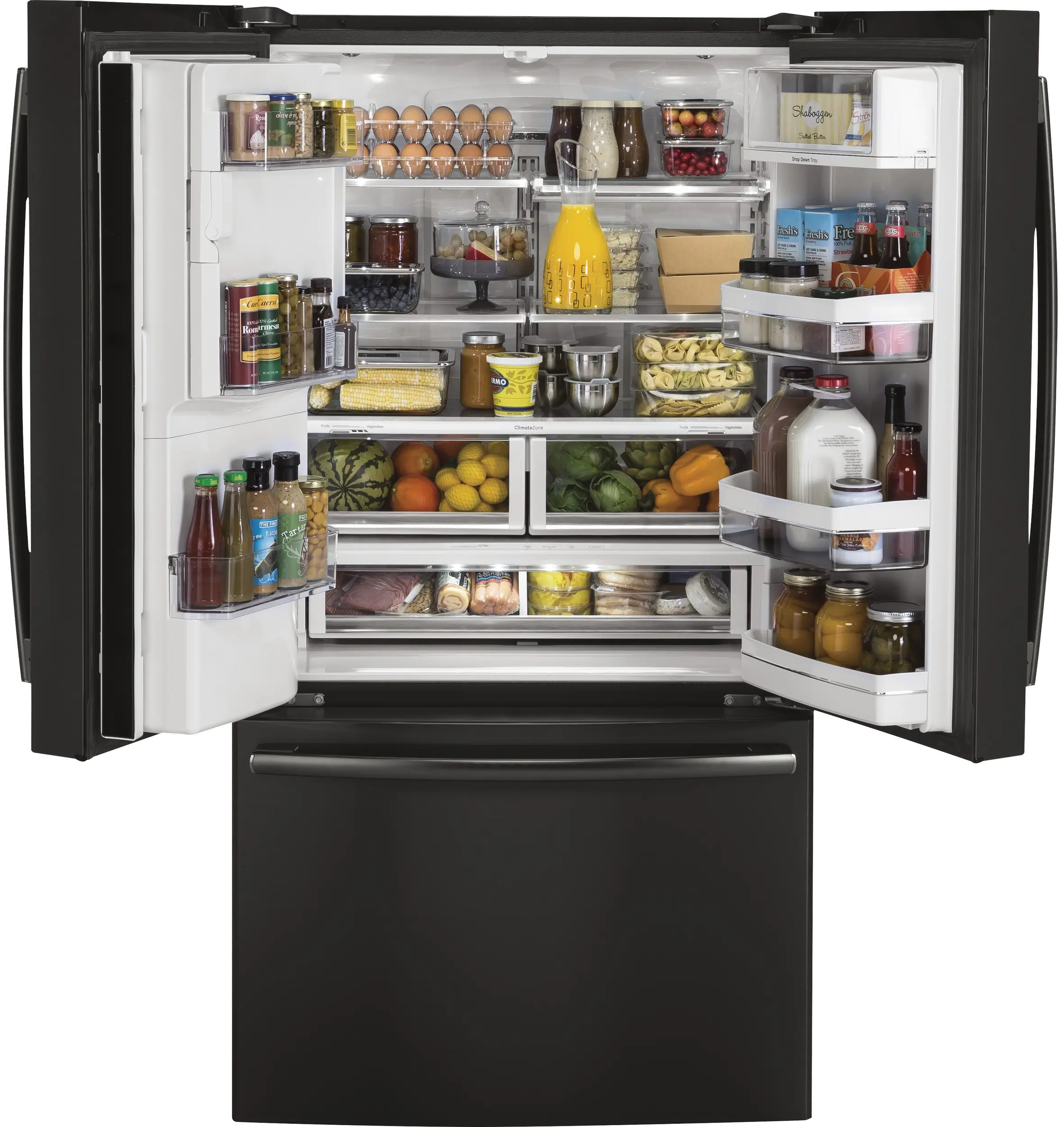 PYE22KBLTS GE Profile 22 cu ft French Door Refrigerator - Counter Depth Black Stainless Steel-2