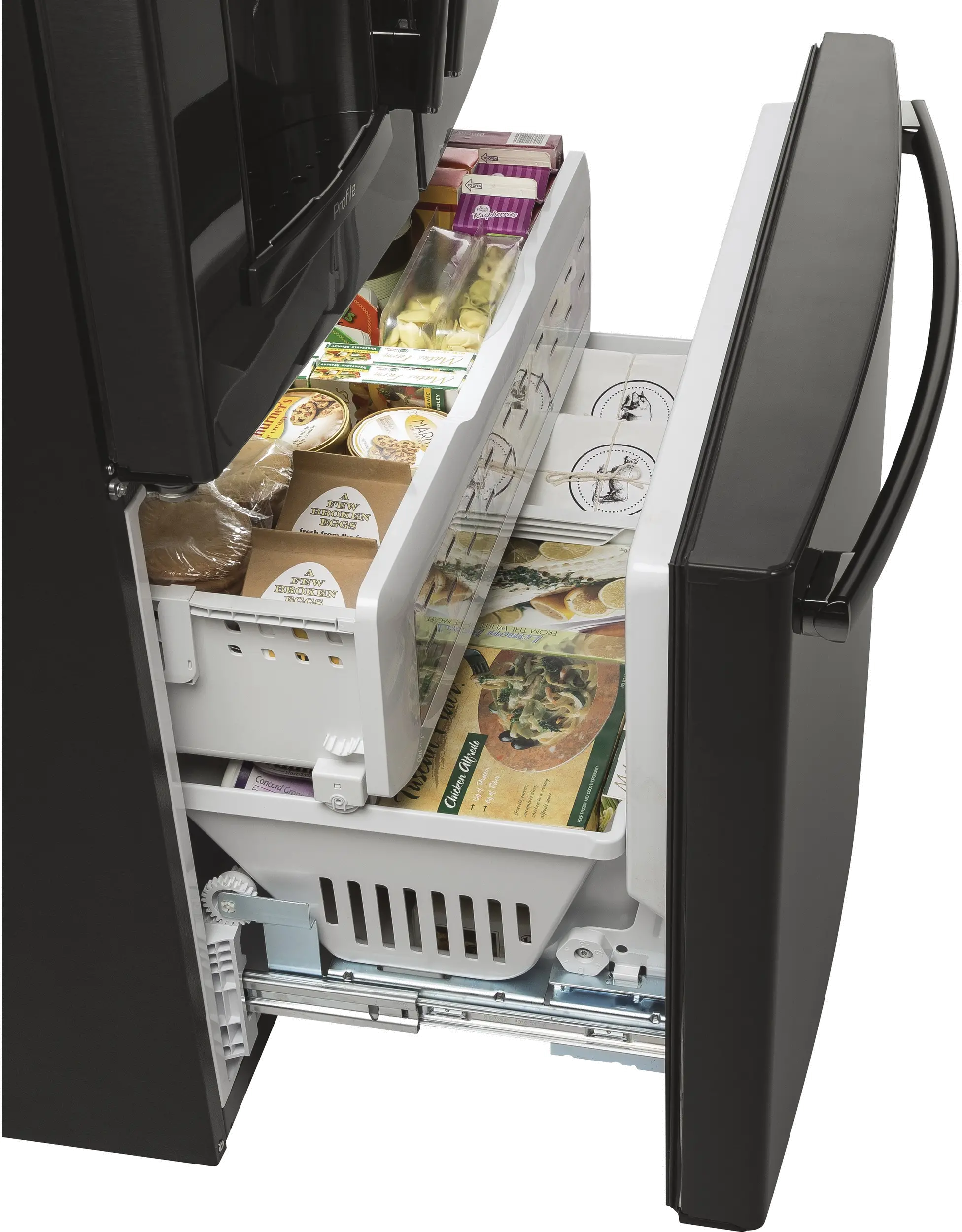 PYE22KBLTS GE Profile 22 cu ft French Door Refrigerator - Counter Depth Black Stainless Steel-6