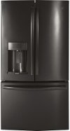 PYE22KBLTS GE Profile Counter Depth French Door Refrigerator - 22 cu. ft., 36 Inch Black Stainless Steel