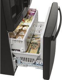 PYE22KBLTS GE Profile Counter Depth French Door Refrigerator - 22 cu. ft., 36 Inch Black Stainless Steel-6