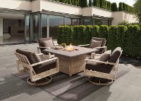 5PC:FRISCO/FIRECHAT 5 Piece Outdoor Patio Fire Pit Set - Frisco