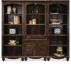 3 Piece Cherry Brown Bookshelf Wall - Harbor View