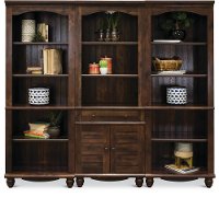 3 Piece Cherry Brown Bookshelf Wall - Harbor View
