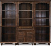 3 Piece Cherry Brown Bookshelf Wall - Harbor View-2
