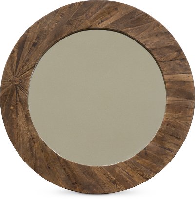 Modern Rustic Sunburst Brown Mirror - Cayley