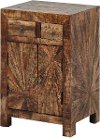 Modern Rustic Sunburst Brown Nightstand - Cayley