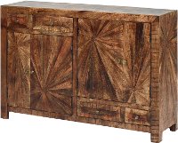 Modern Rustic Sunburst Brown Door Dresser - Cayley