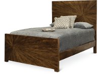 Modern Rustic Sunburst Brown Queen Size Bed - Cayley