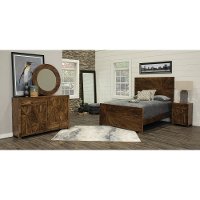 Modern Rustic Brown 6 Piece King Bedroom Set - Cayley