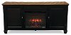 Antique Black 2 Piece Fireplace Entertainment Center - Brighton Hickory-2