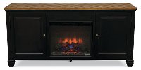 Antique Black 2 Piece Fireplace Entertainment Center - Brighton Hickory-2