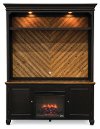 Antique Black 2 Piece Fireplace Entertainment Center - Brighton Hickory-3