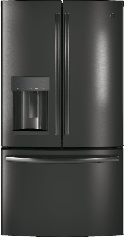 GFD28GBLTS GE 27.8 cu. ft. French Door Refrigerator - 36 Inch Black Stainless Steel