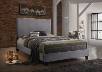 Classic Contemporary Gray Upholstered Queen Bed - Delora