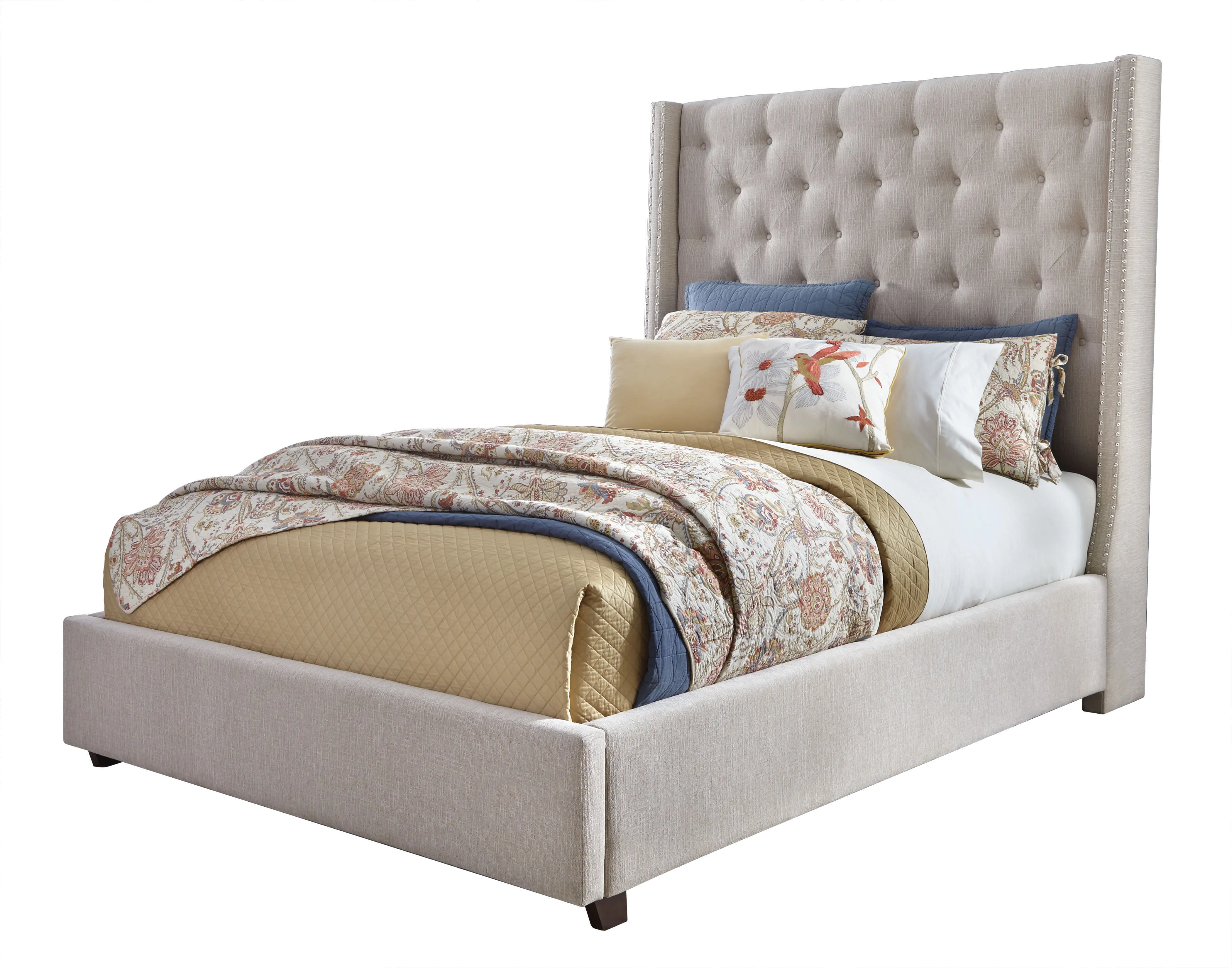 Classic Sand Queen Upholstered Bed - Vinings-2
