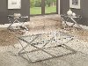 Chrome and Glass 3 Piece Coffee Table Set