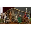14 Inch Hand Painted 16 Piece Nativity Set with Winged Angel