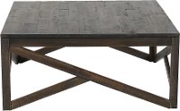 Rustic Charcoal Brown Square Coffee Table - Haroflyn