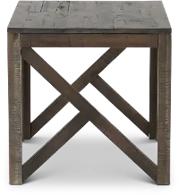 Haroflyn Rustic Charcoal Brown End Table
