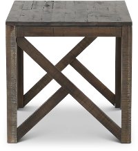 Rustic Charcoal Brown End Table - Haroflyn