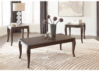 Charcoal Brown 3 Piece Coffee Table Set - Vintelli