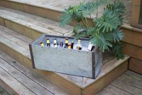 Recycled Metal Rectangle Container With Side Handles