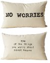 No Worries Cotton Printed Throw Pillow - Reversible